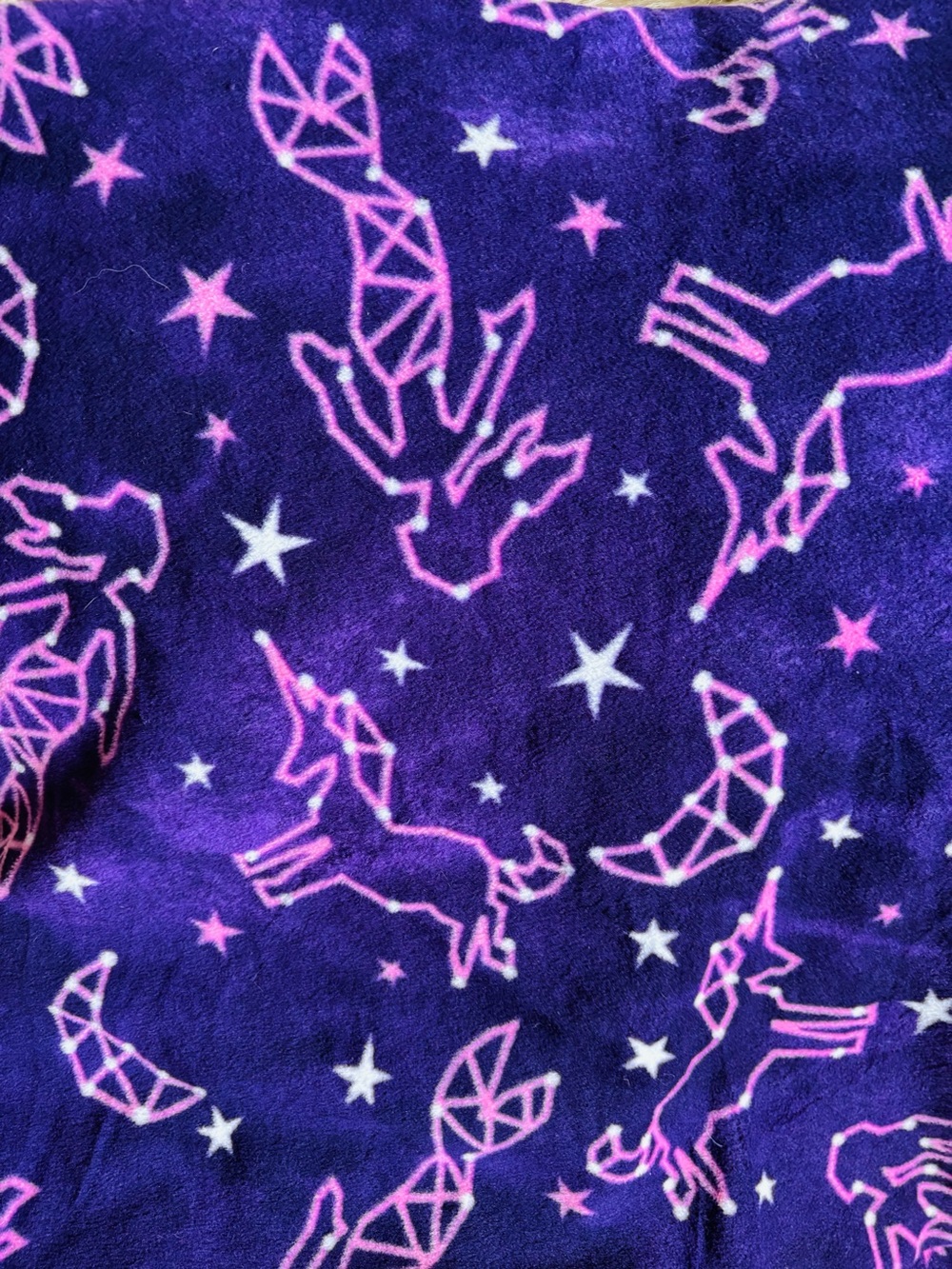 Unicorn & Mermaid Purple Anti-Pill Fleece Fabric 48”x60” Rare Find